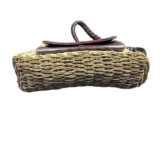 Marlo tan brown leather woven vintage purse - Picture 3 of 8